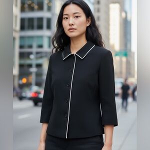 Tristant & Iseut Navy with White Contrast Blazer Size 8